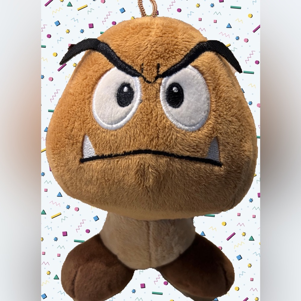 Super Mario Brothers 2019 Goomba Plush Stuffed Animal Toy Gamer Mushroom